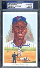 Ernie Banks PSA DNA Signed Perez Steele Celebration Postcard Autographed Cubs