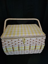 VTG JC Penney Wicker Sewing Case Box Storage ...