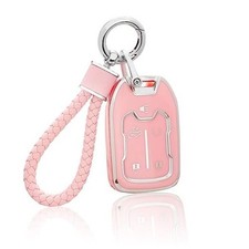 Key Fob Cover with Keychain, Pink Key Case Fit for 2019 2020 2021 2022 for GMC