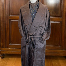 Fumagalli Handmade Mens Silk Robe M L Taupe Bronze Medallion Italy Luxury