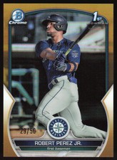 2023 Bowman Chrome Robert Perez Jr. #BCP-124 Gold Refractor #'d /50 Mariners