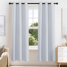 PONY DANCE Blackout Curtains 72" Blackout Drapes - 2 Panels Greyish White Room D