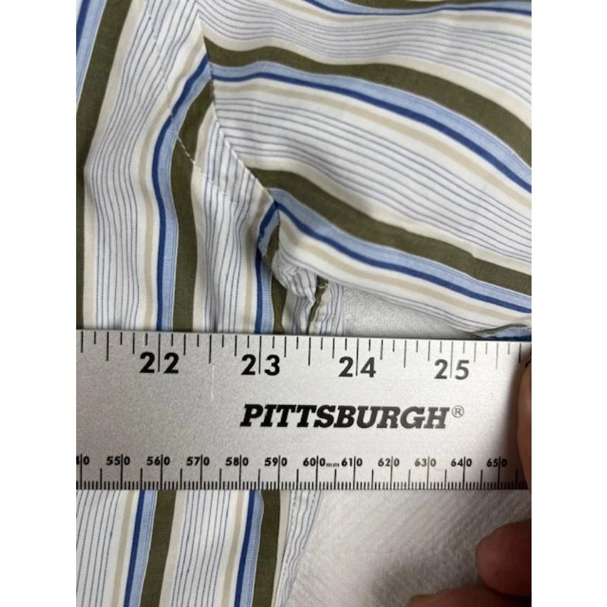 Camisa de Vestir J Ferrar 17.5 36/37 Manga Larga 100% Algodón Rayas Calce Clásico Foto 3 de 4