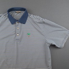 Peter Millar Summer Comfort Polo Golf Shirt Mens L River Hills Country Club Blue