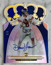 2019 Panini Chronicles Crown Royale DANIEL JONES RC Die-Cut AUTO #3/5 Clean Auto