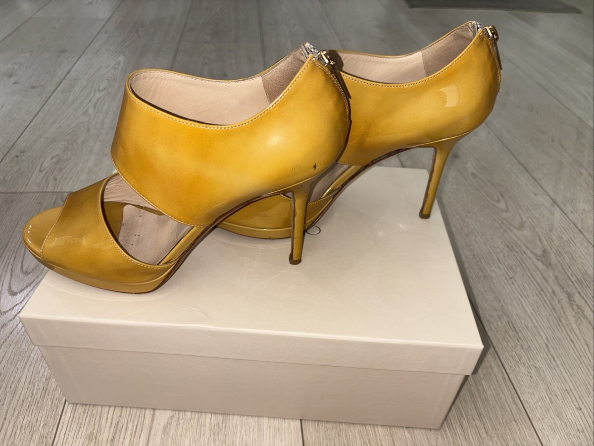 Jimmy Choo Lagoon Heels Gold Sandals, dust Bag And Original Box, 38 1/2 View 3