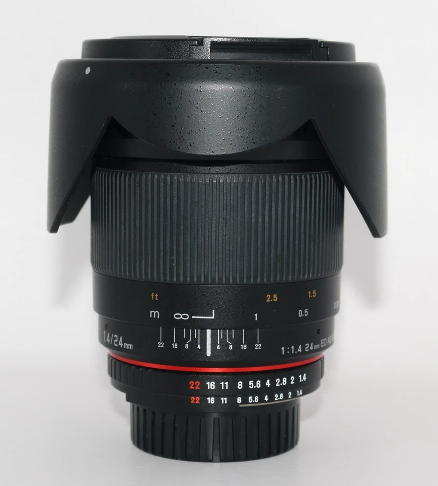 Rokinon 24mm f/1.4 ED AS IF UMC Wide-Angle Lens for Nikon F (AE) - Open Box Mint - Image 3 of 4