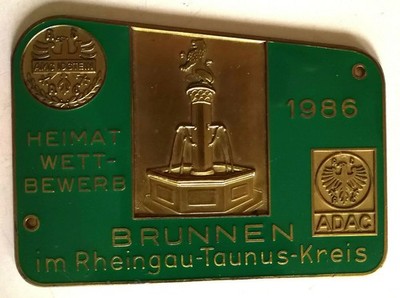 Plakette Heimatwettbewerb 1986 Brunnen im Rheingau-Taunus-Kreis AMC Idstein ADAC