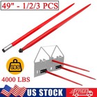 1/2/3 Pcs 49" Hay Spear Bale Spears Skid Steer Loader Tractor Attachment 4000Lbs