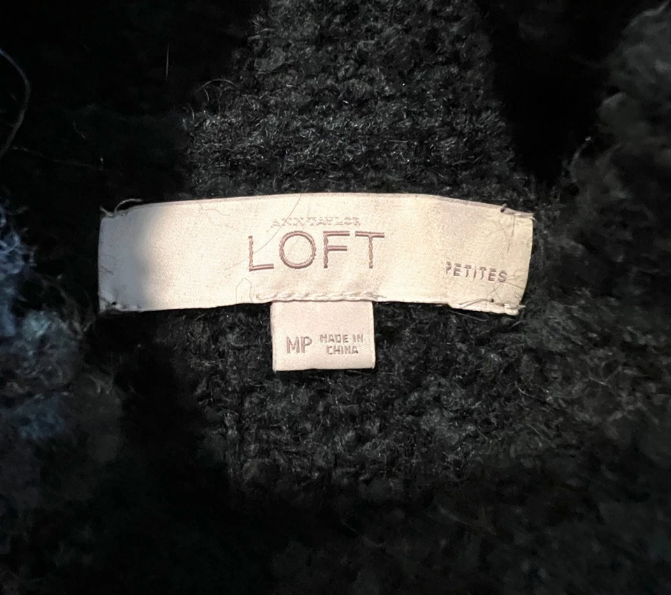 Suéter tejido grueso verde bosque Ann Taylor Loft, talla M, pequeño, EC Foto 2 de 4