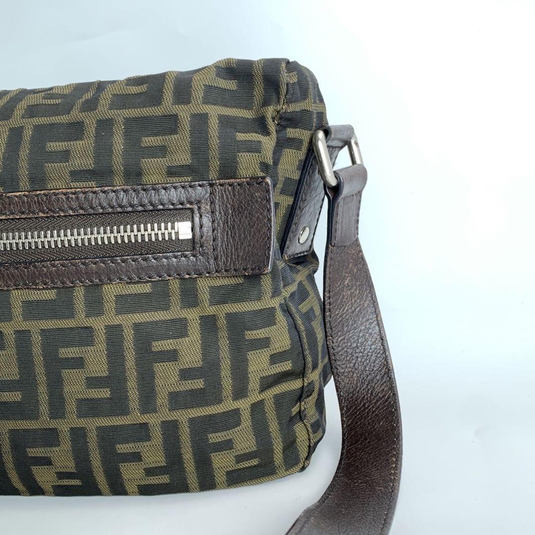 SAINT LAURENT Borsa a tracolla Fendi Zuccano PVC x pelle logo FF usata