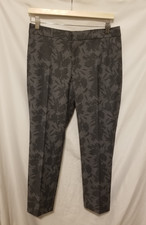 Banana Republic Avery Ankle Length Pant 2S Gray Floral Lightweight Wool Mid Rise
