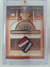 2005 Fleer Classic Clippings Omar Vizquel Game Worn Jersey Collection Patch /72