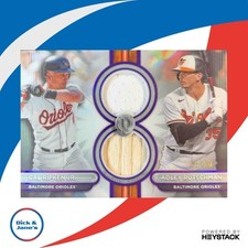 2024 Topps Tribute Adley Rutschman / Cal Ripken Jr /50 Dual Relics Purple 18/50