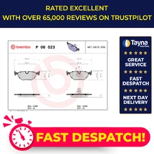 Brake Pads Set fits BMW 530D E39 3.0D Rear 98 to 04 Brembo 34211163395 Quality