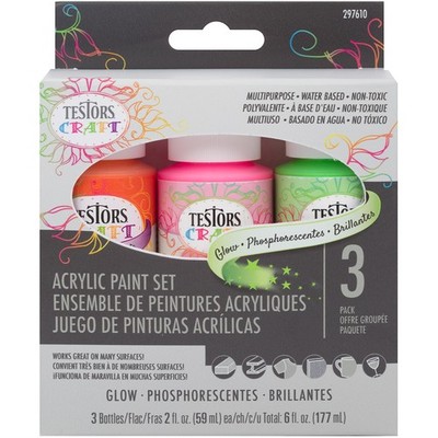 3er Pack - Testors Craft Acrylfarben Set 3/Pkg - Leuchtend - 297610