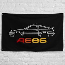 Ae86 Wall Banner Toyota Corolla Gt-s Silhouette Jdm Garage Decor 34x56