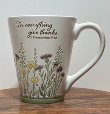 Spectrum Designz Give Thanks Spring Pressed Religious 17 Oz Ceramic Coffee Mug