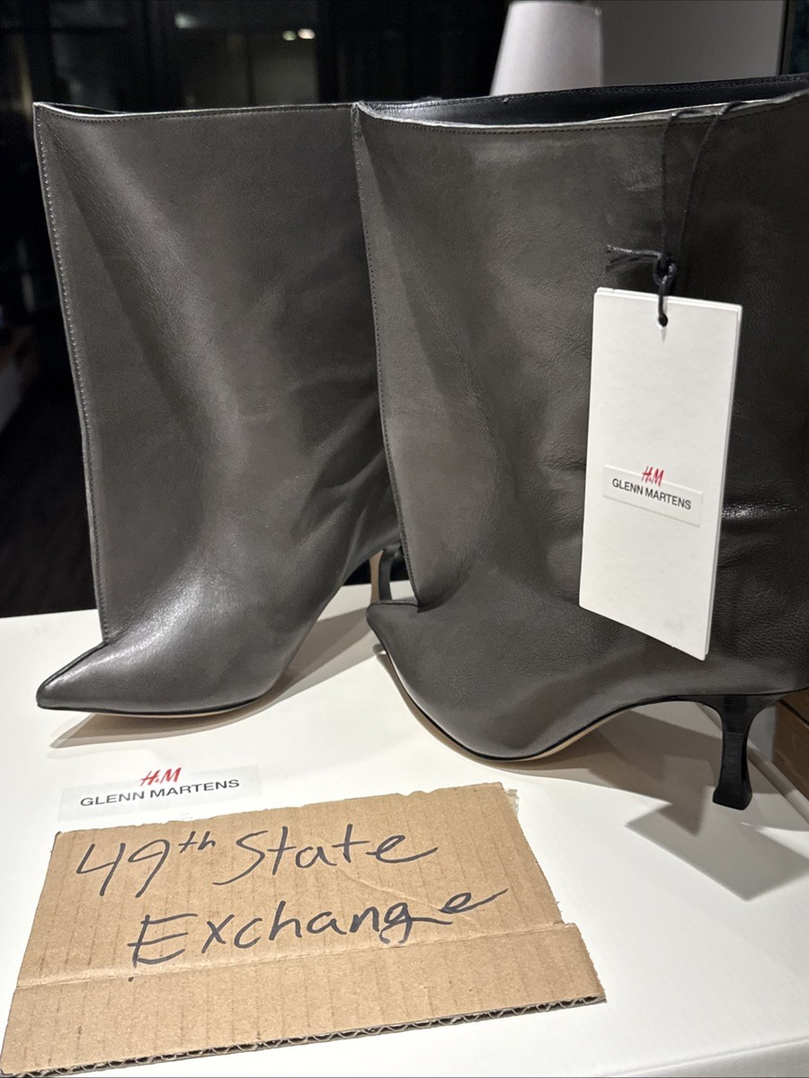H&M Glenn Martens Heeled Leather Ankle Boot Sz US 5 EU 36 NWT SOLD