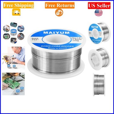 63-37 Tin Lead Rosin Core Solder Wire 0.8mm, 100g for Electrical Soldering