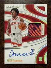 2023-24 Immaculate Amen Thompson Sneaker Swatch Signatures Gold /10 Rookie 