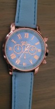 Women's Geneva Blue And Rose Gold Watch