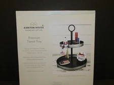 Kirkton House  PREMIUM 2 Tiered  METAL Tray TOP TRAY 9" / BOTTOM TRAY 12.6"