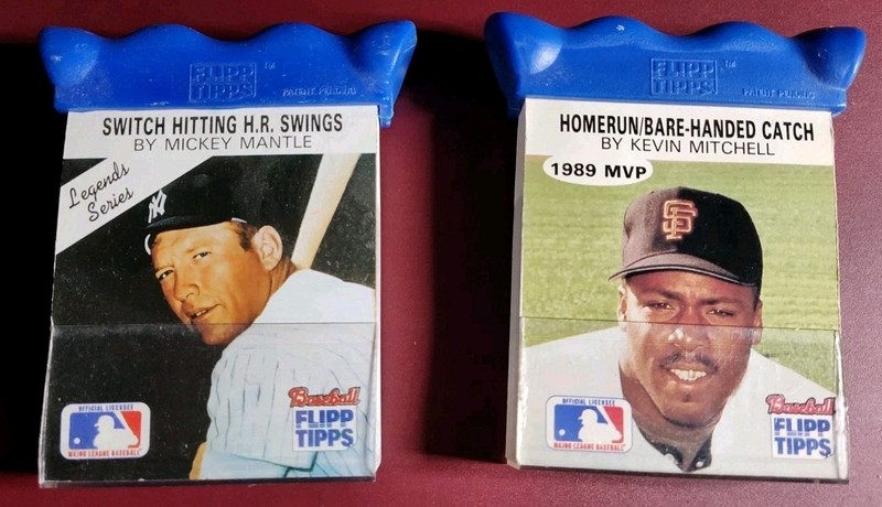 1989 Baseball Flipp Tipps Lot Of 2 Mickey Mantle Kevin Mitchell