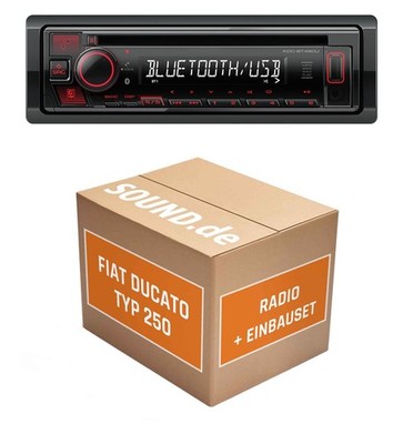 Autoradio Kenwood KDC-BT460U für Fiat Ducato III Typ 250 + Lenkradfernbedienung 