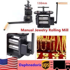 130mm Manual Rolling Mill Machine Wire Flat Pattern Sheet Metal Jewelry Tool US