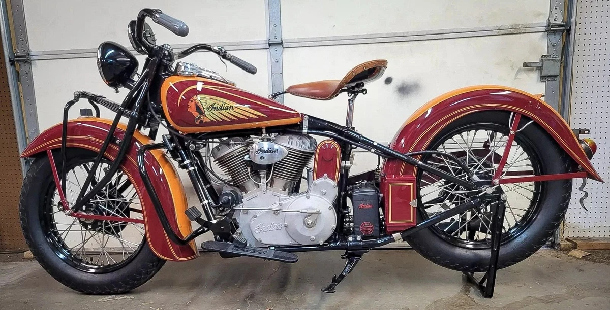 1938 Indian Chief - left side - on stand