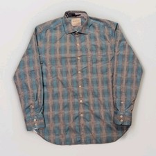 Tommy Bahama Button Up Shirt Mens M Blue Plaid Check Cotton Casual