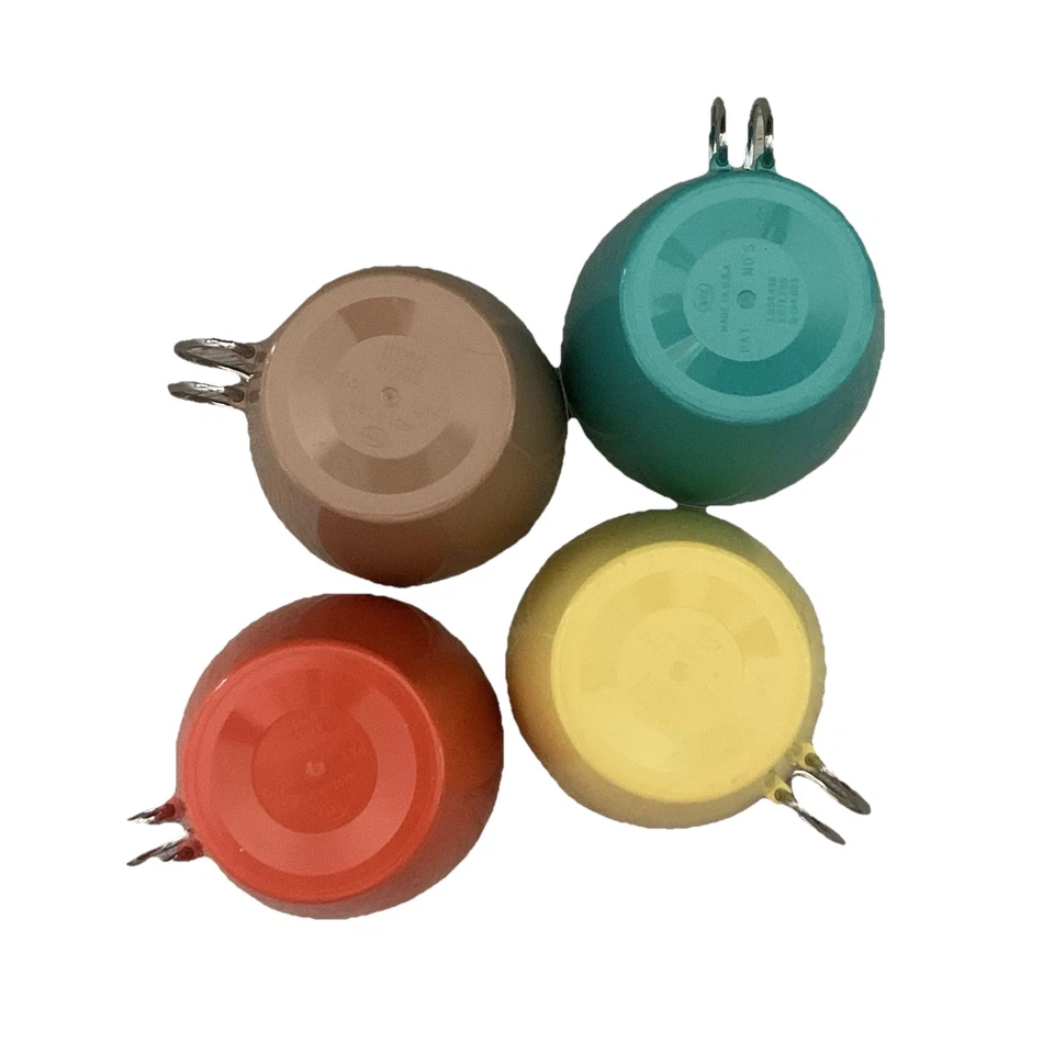 Juego de 4 tazas de café de plástico térmico HFC con asas nuevas en caja nunca usadas raras Foto 3 de 4