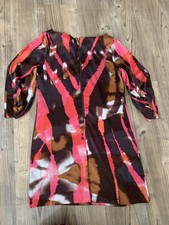 GUESS Marciano LA Colorful Silk mini Dress Size S Zip up back