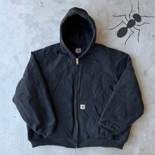 Carhartt J140 BLK black hooded work wear jacket 3XL