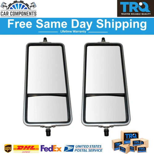 TRQ 16x7 Stainless Steel West Coast Convex Mirror Bubble Set For 1979-2019 Ford