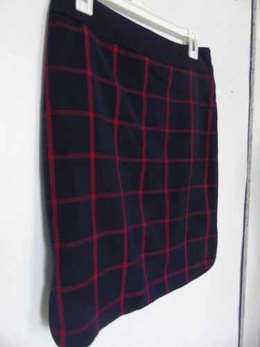 The Limited Navy Blue Plaid Skirt Lined sz 6 Preppy Office Academia - Picture 2 of 8