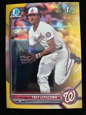 2022 Bowman Chrome Draft TREY LIPSCOMB 1st Rookie GOLD REFRACTOR #/50 Nationals
