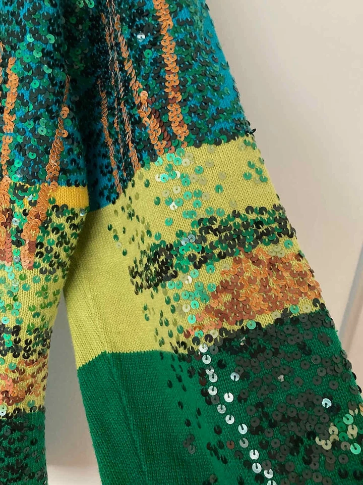 复古 Michael Simon Seurat Sunday Afternoon In The Park 亮片毛衣 L — 第 3/4 张图片