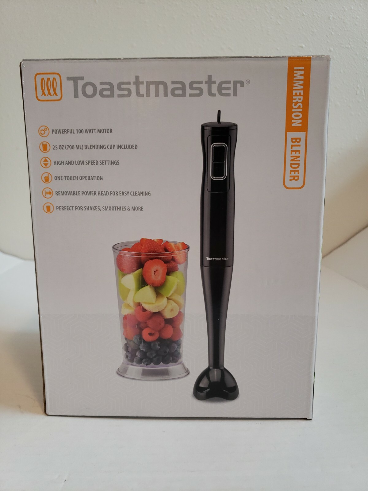Toastmaster Immersion Hand Blender Mixer Black with 700ml Blending Cup