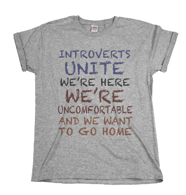 Introverts Unite Funny Mens T-Shirt  Friendly Nerd Geek Ladies Birthday