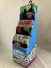 Hasbro Gaming 6 Pair Crew Socks (Monopoly, Twister, Sorry!, Size 8-12, New)