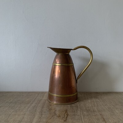 Vintage Kupfer & Messing gebändert Peerage England Krug Trockenblumenvase Kitchenalia