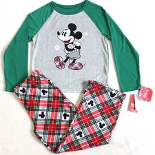Disney Boys Size 8 2-Piece Holiday Pajama Pant Set Mickey Mouse MK696BLLKL