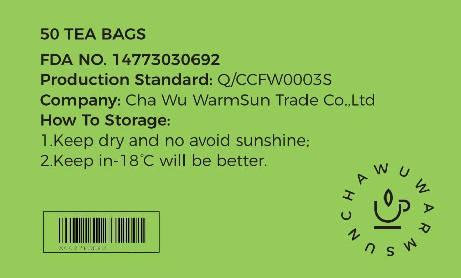 Cha Wu-Osmanthus & LongJing Green Tea Bags,50 Tea Bags,Natural Flower and Bro...