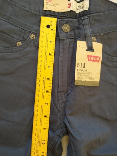 Levis 514 Pants Boys Size 12 Vintage Blue Straight Leg Slim Fit 26" x 26" Tags - Picture 5 of 6