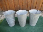 BEAUTIFUL ANTIQUE 3 OLD GALVANIZED Maple Syrup Buckets TAPERED STYLE Bucket Pail