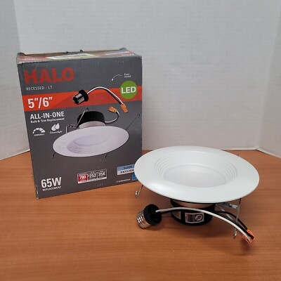 Halo LT 5''/6'' 5000K Integrated LED White Recessed Ceiling Light Retrofit Trim, D