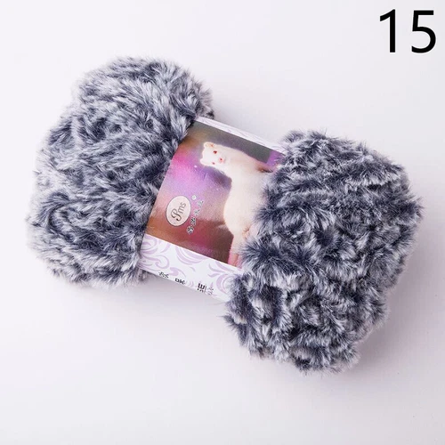 50g weicher Kunstfell Nerz Fleece Mischgarn Faden für Pullover Schal Handstricken - Bild 20 von 36