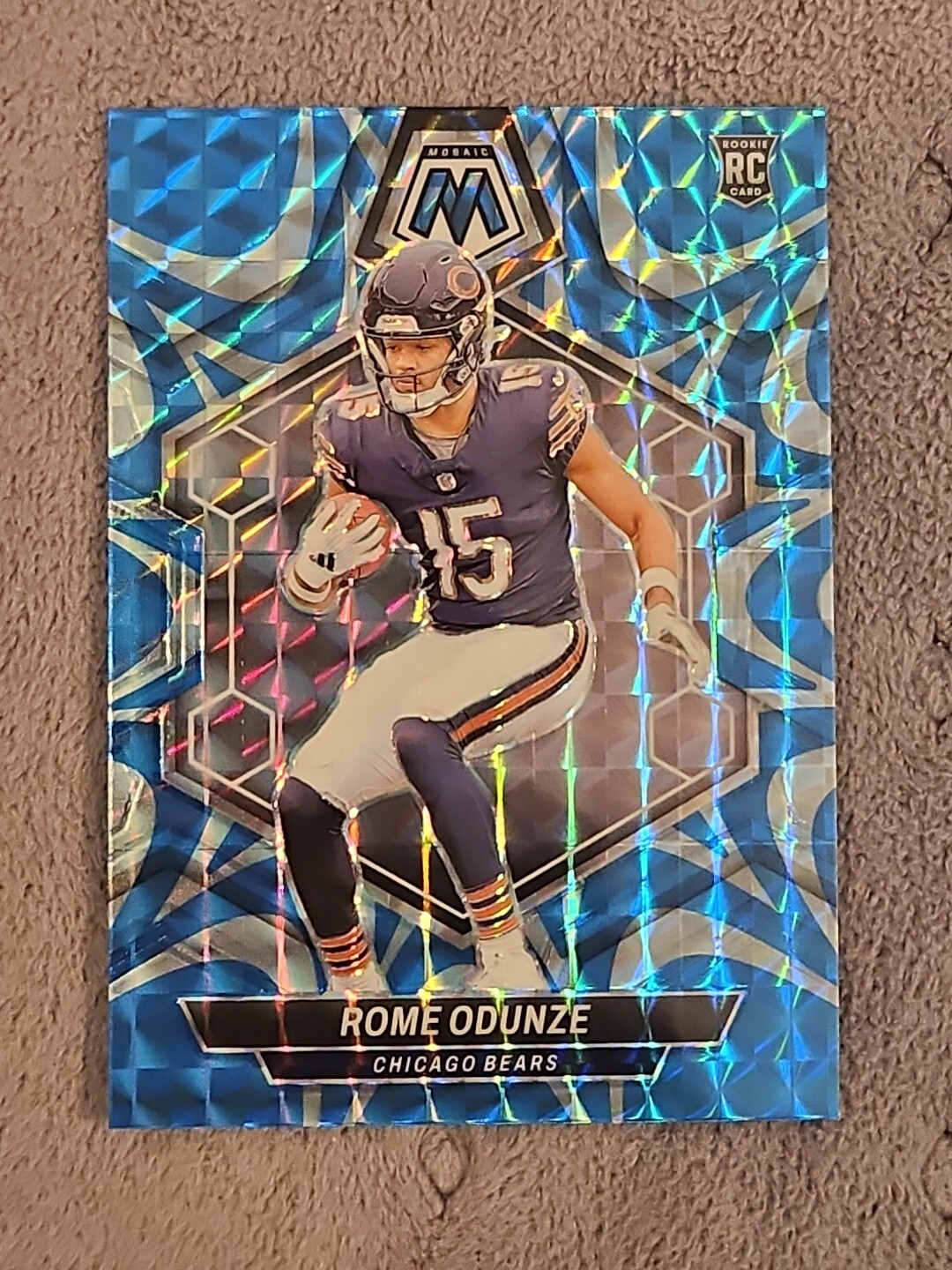 2024 Panini Mosaic Rome Odunze Blue Reactive Prizm #309 Bears RC